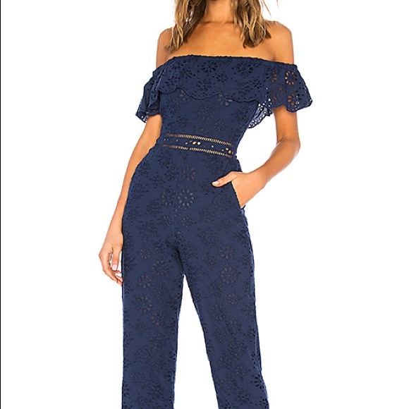 navy lace jumpsuit